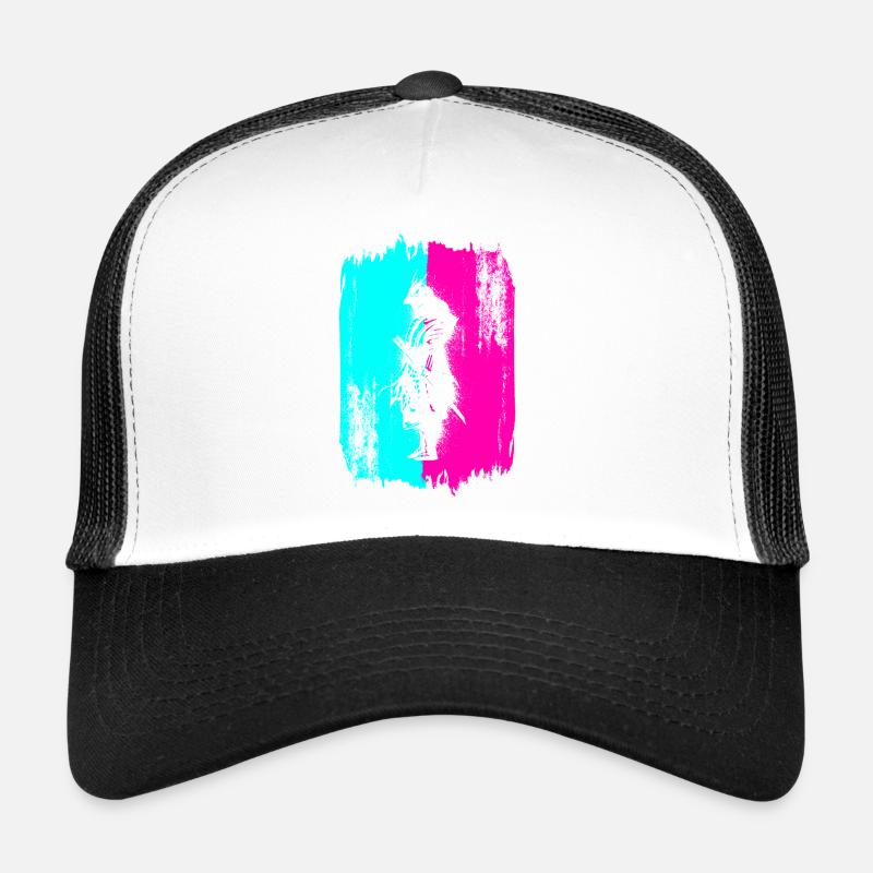 Samurai In A Turquoise And Pink Frame Trucker Cap