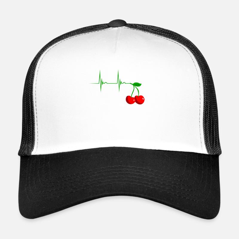 Cherry Cherry Heartbeat Fruit Cherries Trucker Cap