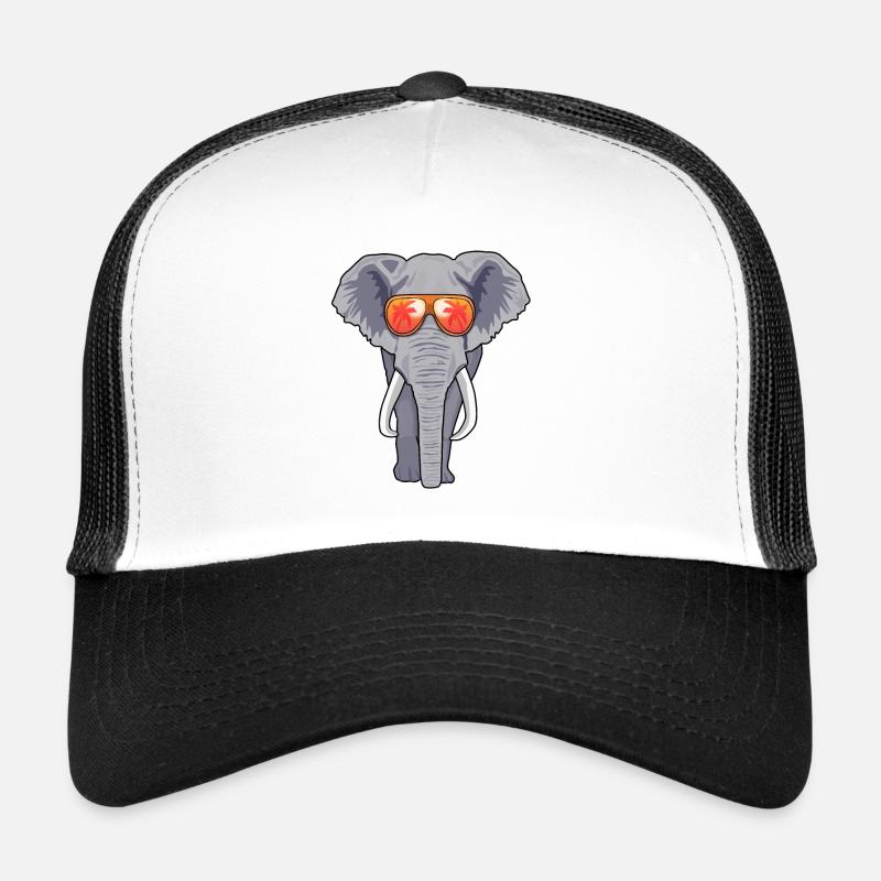 Elefant Sonnenbrille Sommer - Trucker Cap - Weiß/Schwarz