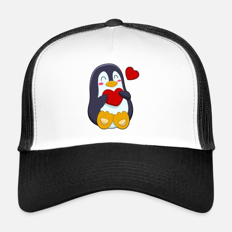 Pingouin avec cœur Casquette trucker 