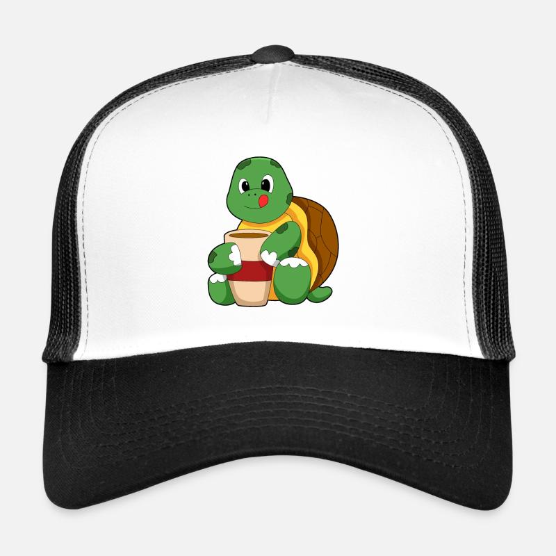 Tortue avec tasse de café Casquette trucker 