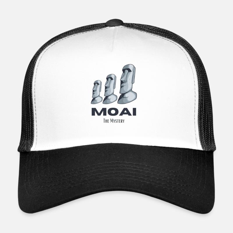 Moai Oster Inseln Rapa Nui Statuen Köpfe Mystery - Trucker Cap - Weiß/Schwarz