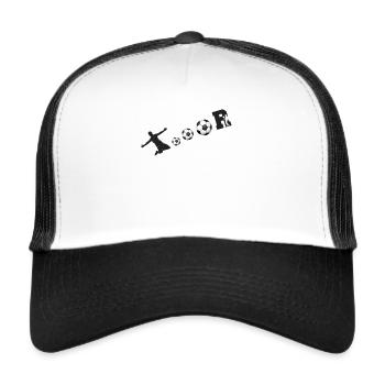 Fussball - Kinder Sommer Shirt - Trucker Cap - Weiß/Schwarz - Vorne