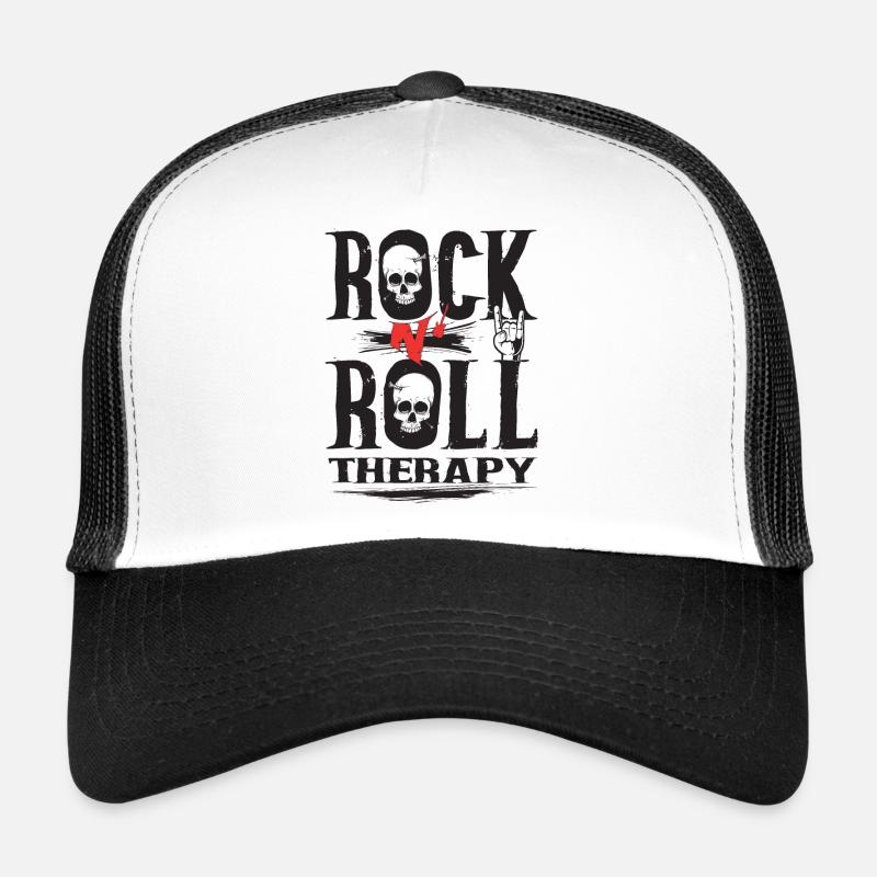 Rock n Roll therapy - Trucker Cap - Weiß/Schwarz