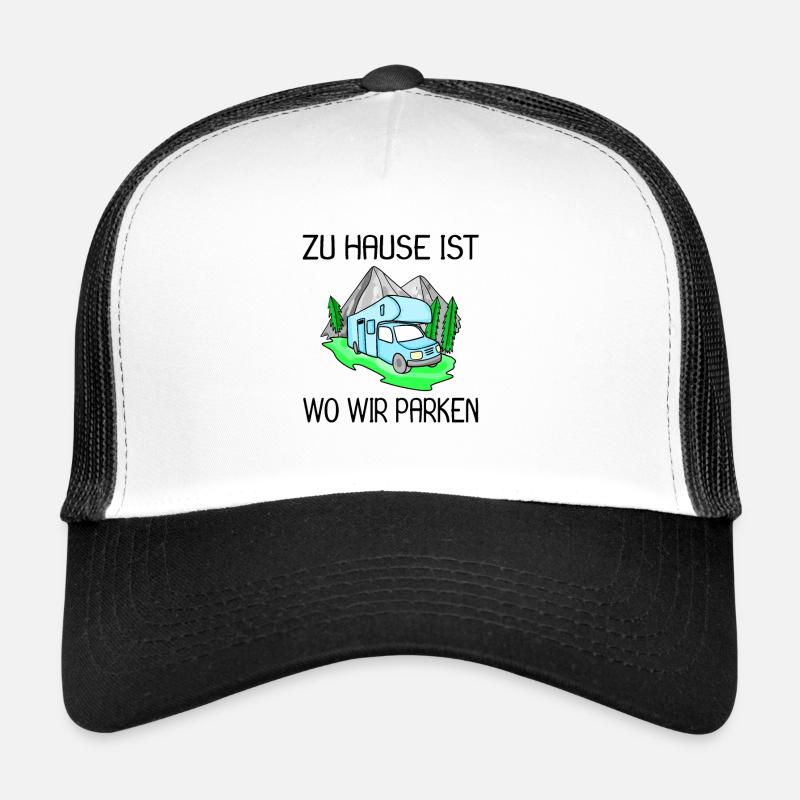 Wohnmobil Wohnwagen Camping - Trucker Cap - Weiß/Schwarz