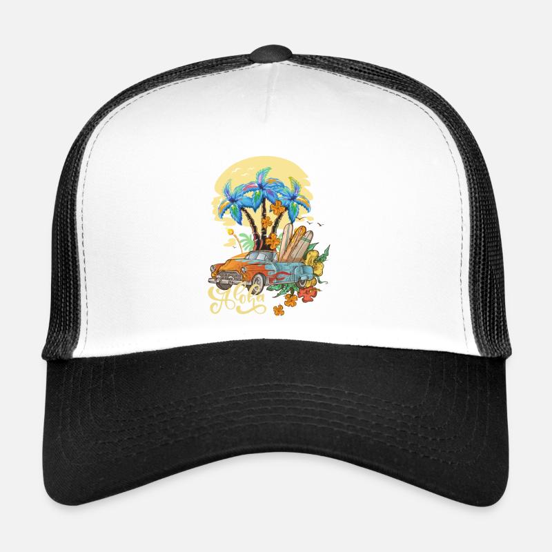 Aloha Sommer Aloha Haweii - Trucker Cap - Weiß/Schwarz