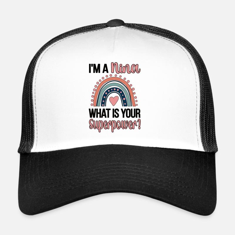 Nina Oma Muttertag Geschenk Nina Großmutter Süß - Trucker Cap - Weiß/Schwarz
