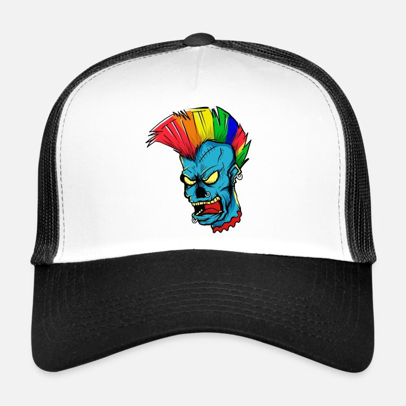 Zombie Punk - Trucker Cap - Weiß/Schwarz