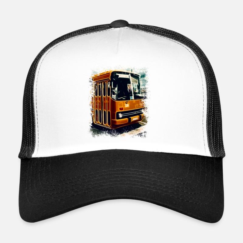 Vintage Ikarus Bus - Casquette trucker  - blanc/noir
