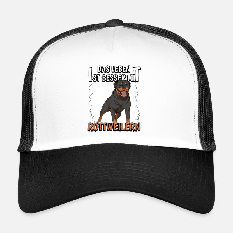 Rottweiler Das Leben ist besser mit Rottweilern - Trucker Cap - Weiß/Schwarz