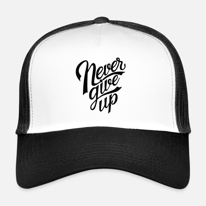 Never Give Up - Casquette trucker  - blanc/noir