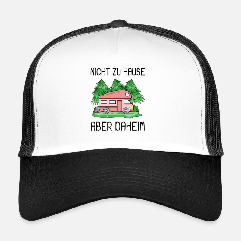 Camping Camper Wohnmobil Motiv Geschenk - Trucker Cap - Weiß/Schwarz