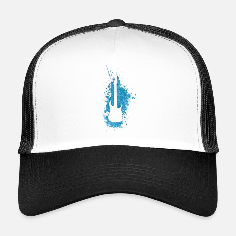 Gitarre Musik - Trucker Cap - Weiß/Schwarz