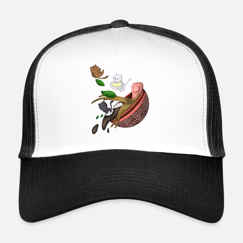 Whimsical Cat Noodle Trucker Cap