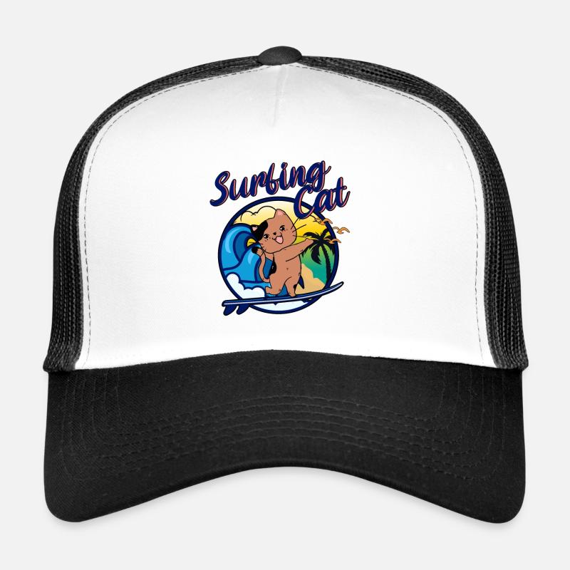 Surf chat chat cool aime surf drôle Casquette trucker 