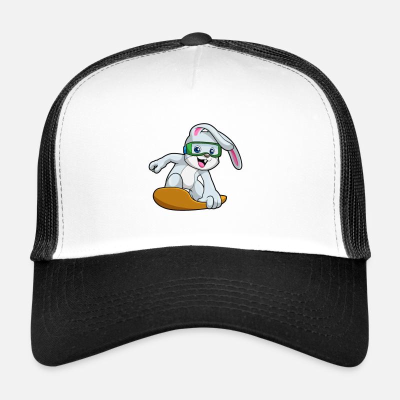 Le lièvre comme snowboarder avec snowboard Casquette trucker 
