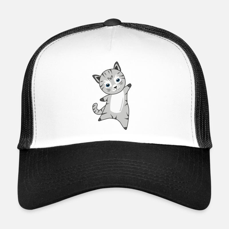 Cat Kitty gray fur nose cute animals Trucker Cap