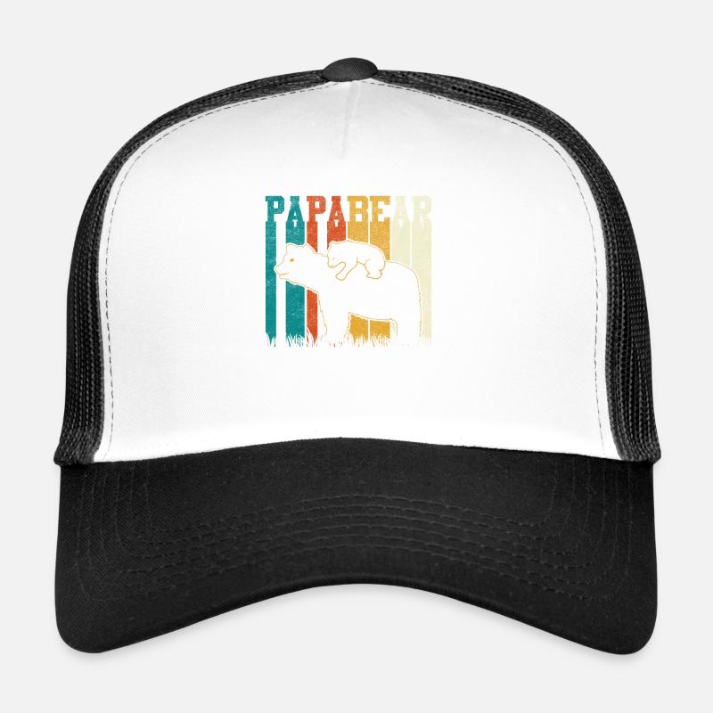 Papa Bär - Trucker Cap - Weiß/Schwarz