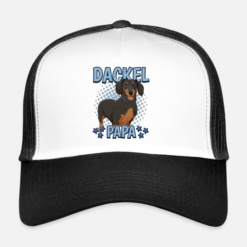 Dackel Papa - Trucker Cap - Weiß/Schwarz