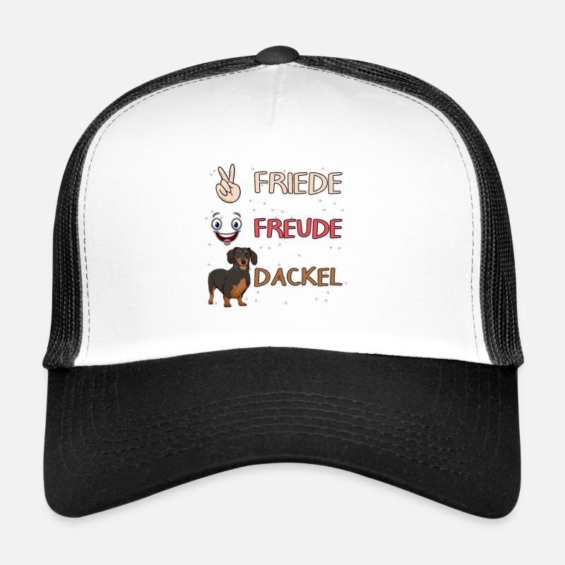 Dackel Friede Freude Dackel - Trucker Cap - Weiß/Schwarz