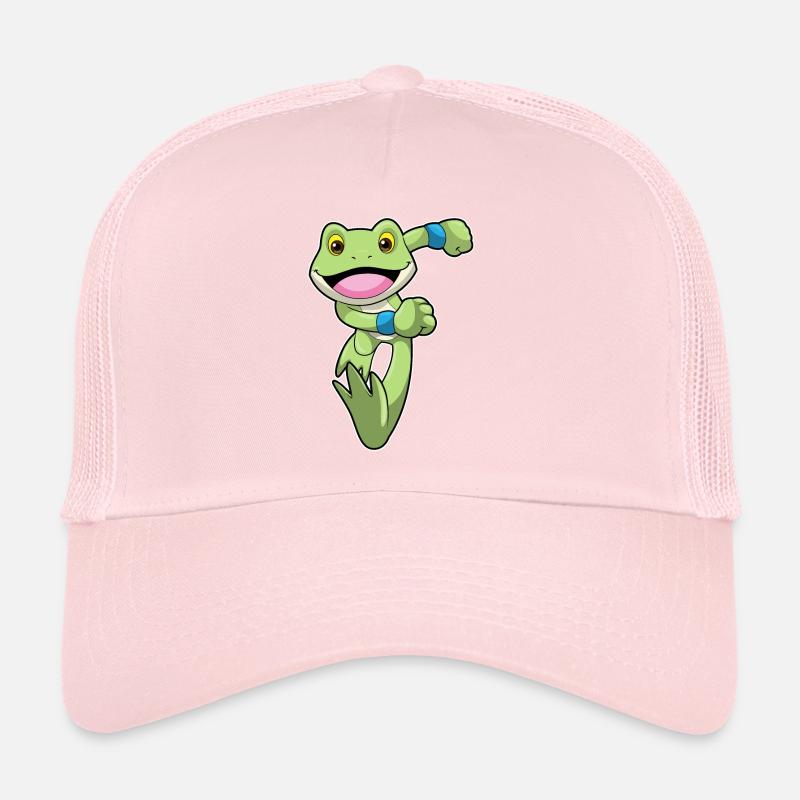 Frosch beim Joggen mit Schweißband Trucker Cap
