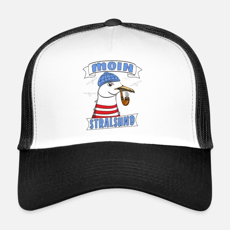 MÖWE MOIN STRALSUND - Trucker Cap - Weiß/Schwarz