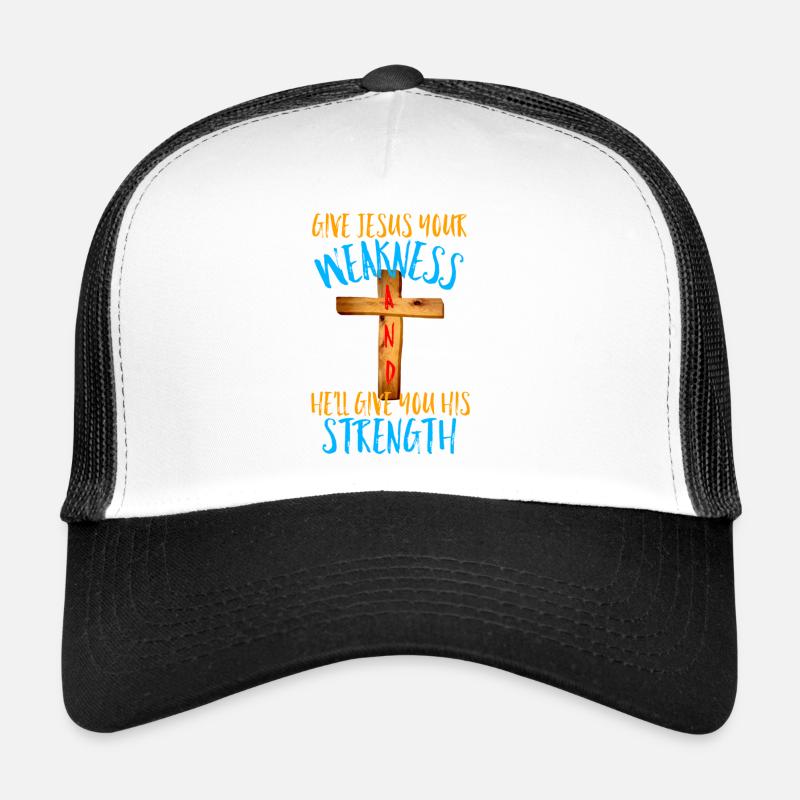 Jesus Christus Jesus Christus Jesus - Trucker Cap - Weiß/Schwarz