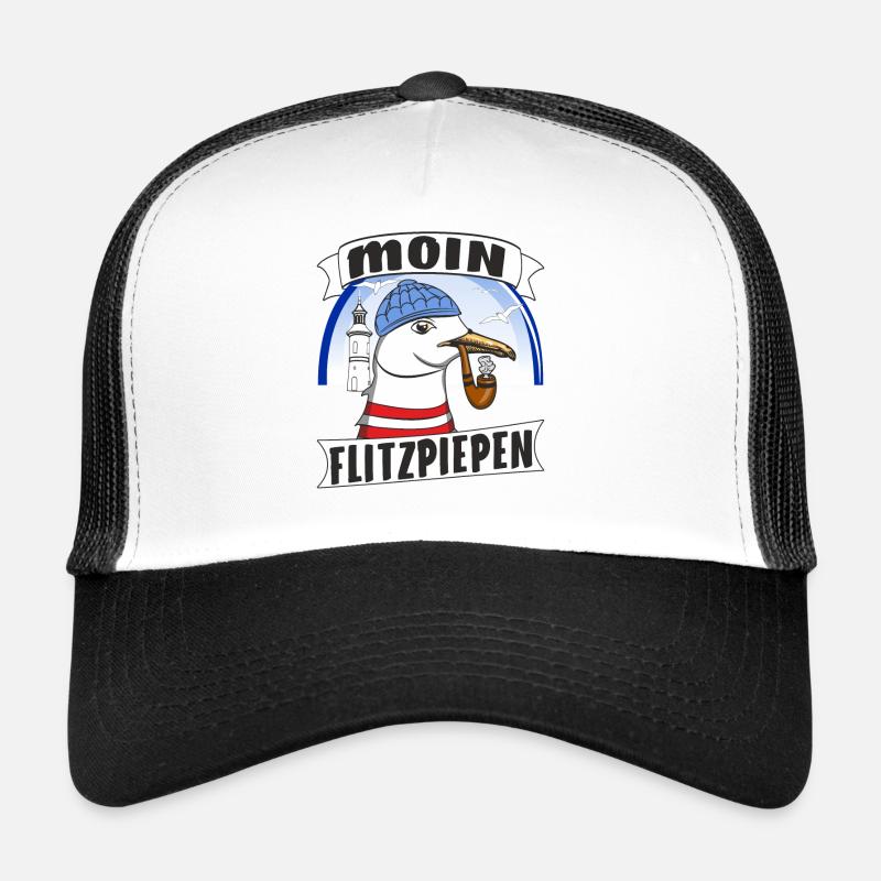 MÖWE MOIN FLITZPIEPEN - Trucker Cap - Weiß/Schwarz