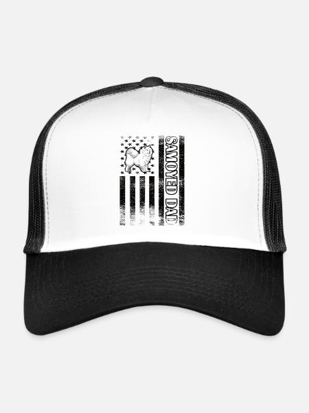 Samoyède Papa Samoyède Propriétaire Samoyède Amant - Casquette trucker  - blanc/noir - Devant
