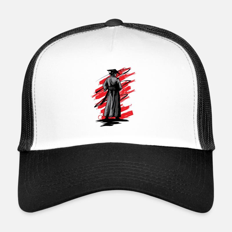 Vintage Turned Back Samouraï - Casquette trucker - blanc/noir