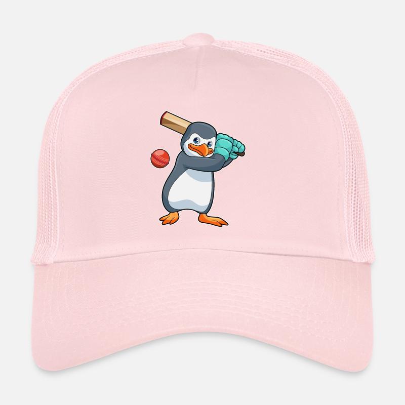Pinguin beim Cricket mit Cricketschläger Trucker Cap