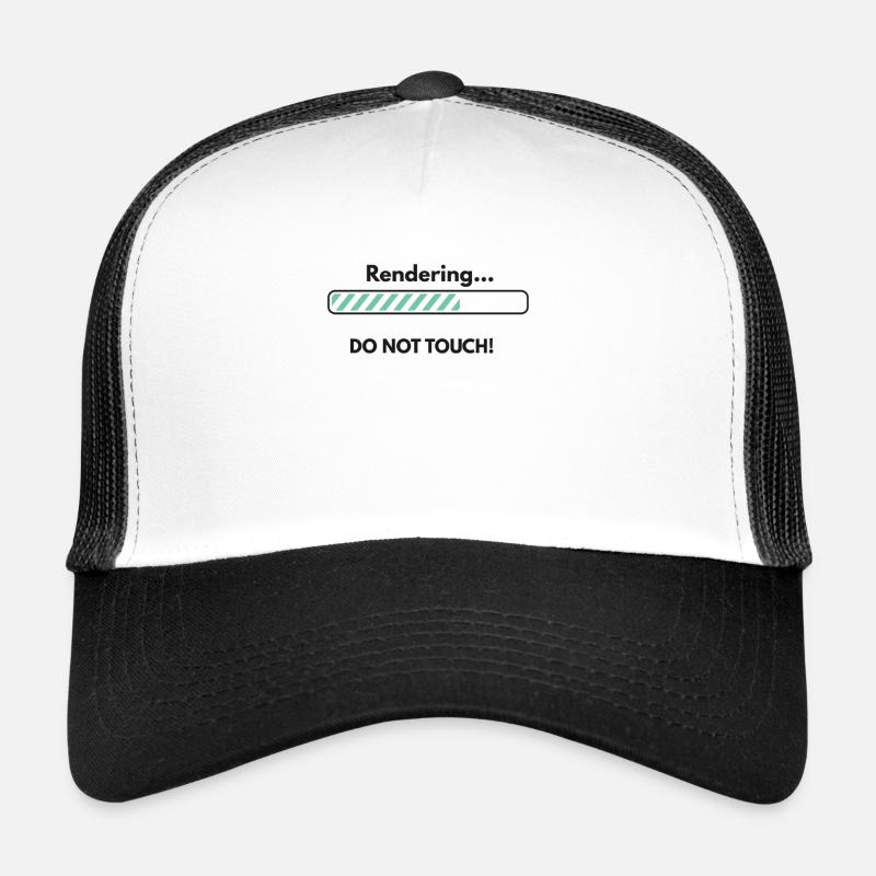 Lustiges Videobearbeitungs-Rendering Berühren Sie kein Video - Trucker Cap - Weiß/Schwarz