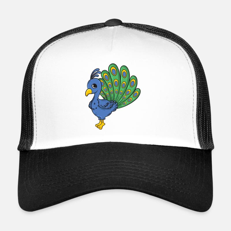 Pfau - Trucker Cap - Weiß/Schwarz