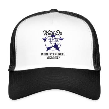 Team Patenonkel Patensohn Patentochter Neffe Kind - Trucker Cap - Weiß/Schwarz - Vorne