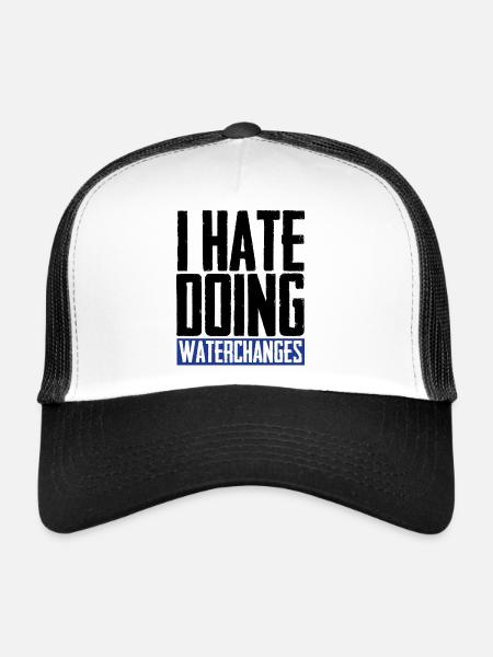 Aquarium drôle, aquarian et poisson aquaristique - Casquette trucker  - blanc/noir - Devant