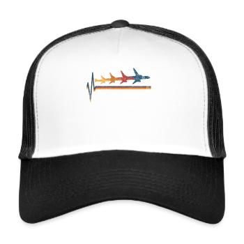 Flugzeug Flieger Luftfahrt - Trucker Cap - Weiß/Schwarz - Vorne
