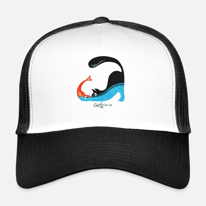 Le chat et l’image de poisson Casquette trucker 