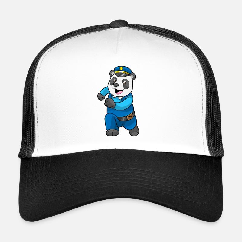 Panda as a policeman with a police cap Trucker Cap