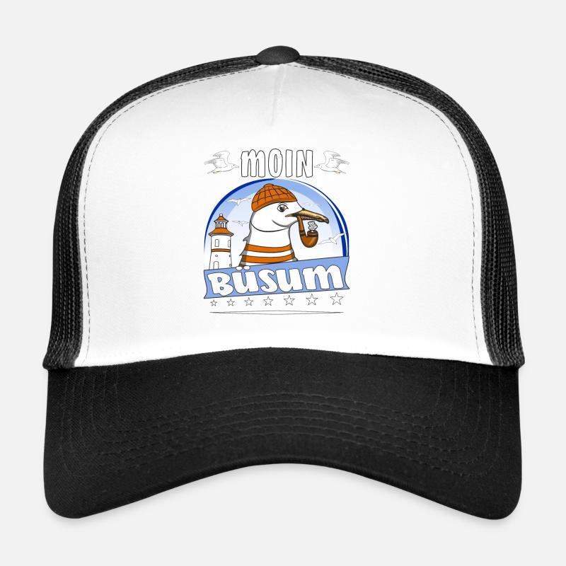 MÖWE MOIN BÜSUM - Trucker Cap - Weiß/Schwarz