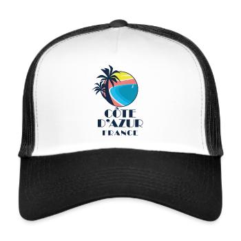 Côte d’azur - France - Casquette trucker  - blanc/noir - Devant