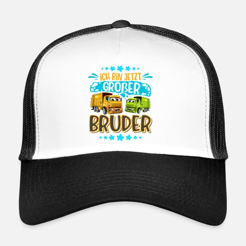 Müllauto Großer Bruder - Trucker Cap - Weiß/Schwarz