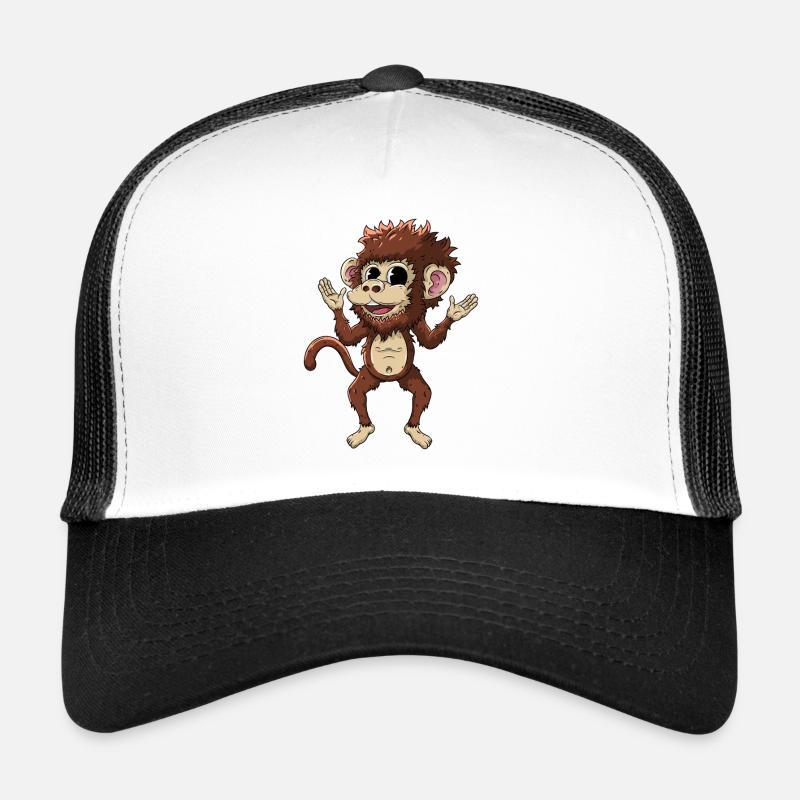 Affe - Trucker Cap - Weiß/Schwarz