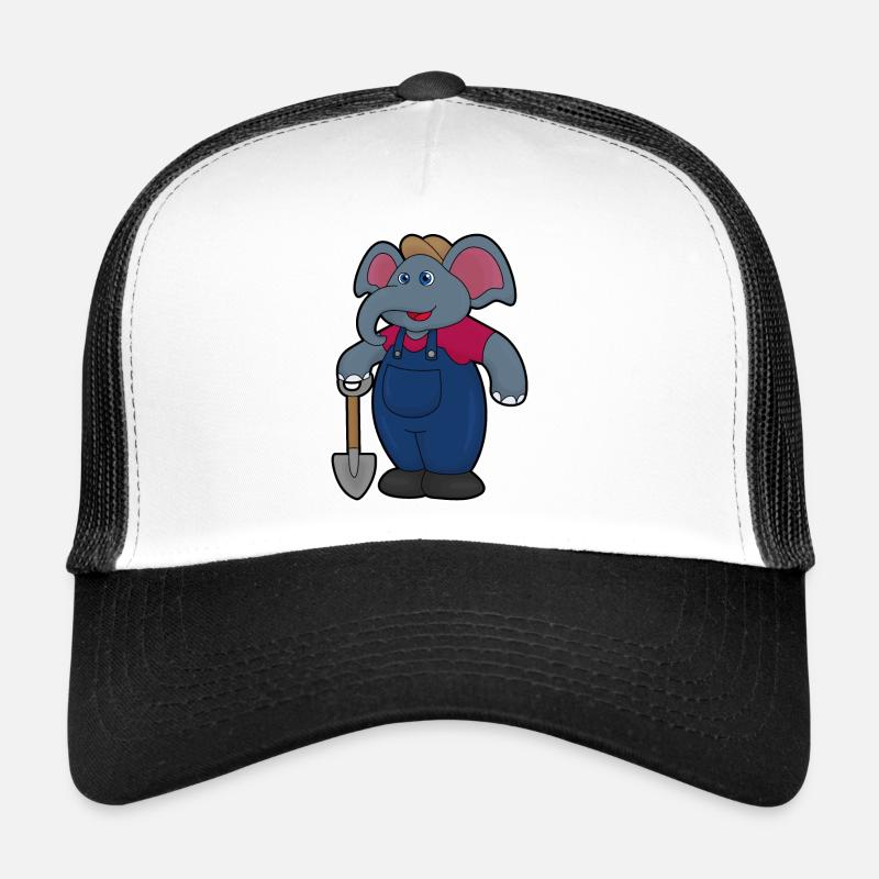 Elephant as farmer with shovel Trucker Cap