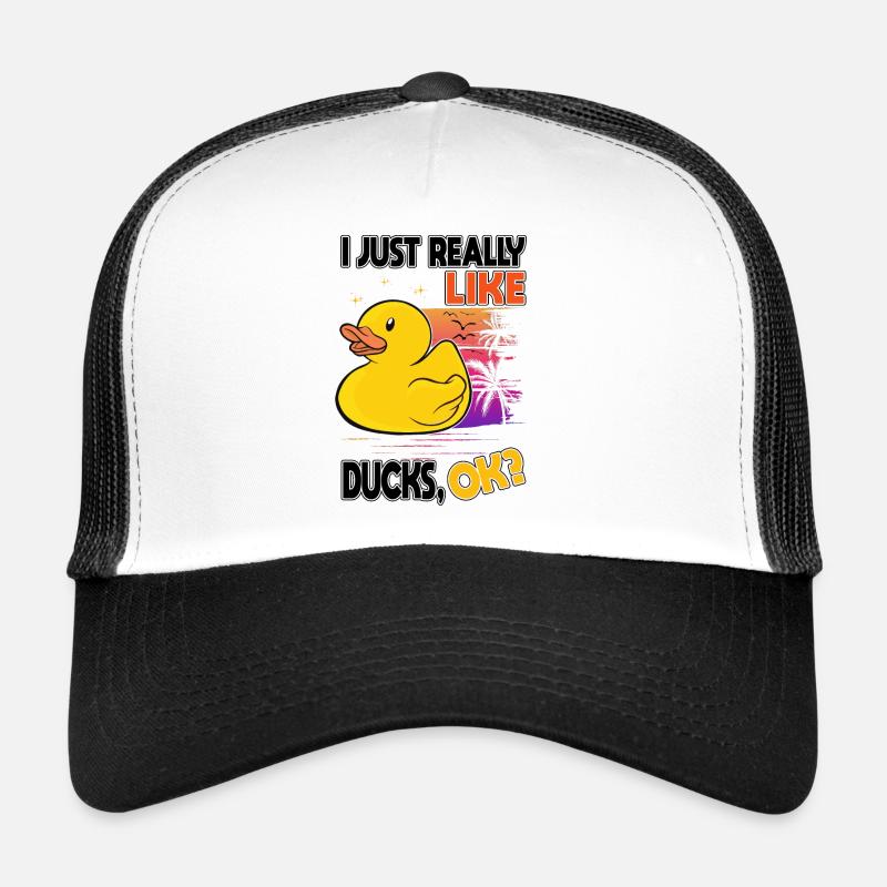 I Just Really Like Ducks Rubber Duck - Trucker Cap - white/black