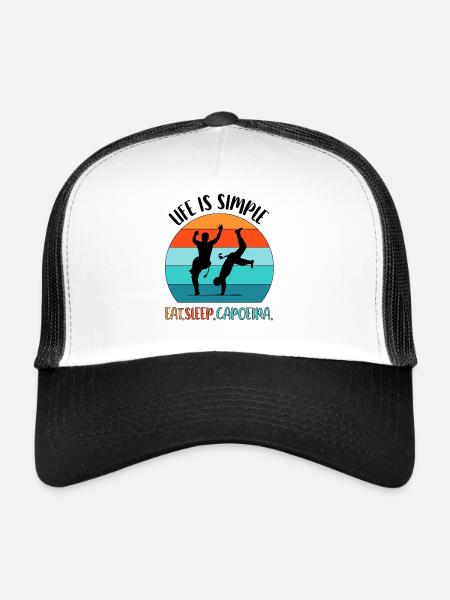 Capoeira - Casquette trucker  - blanc/noir - Devant