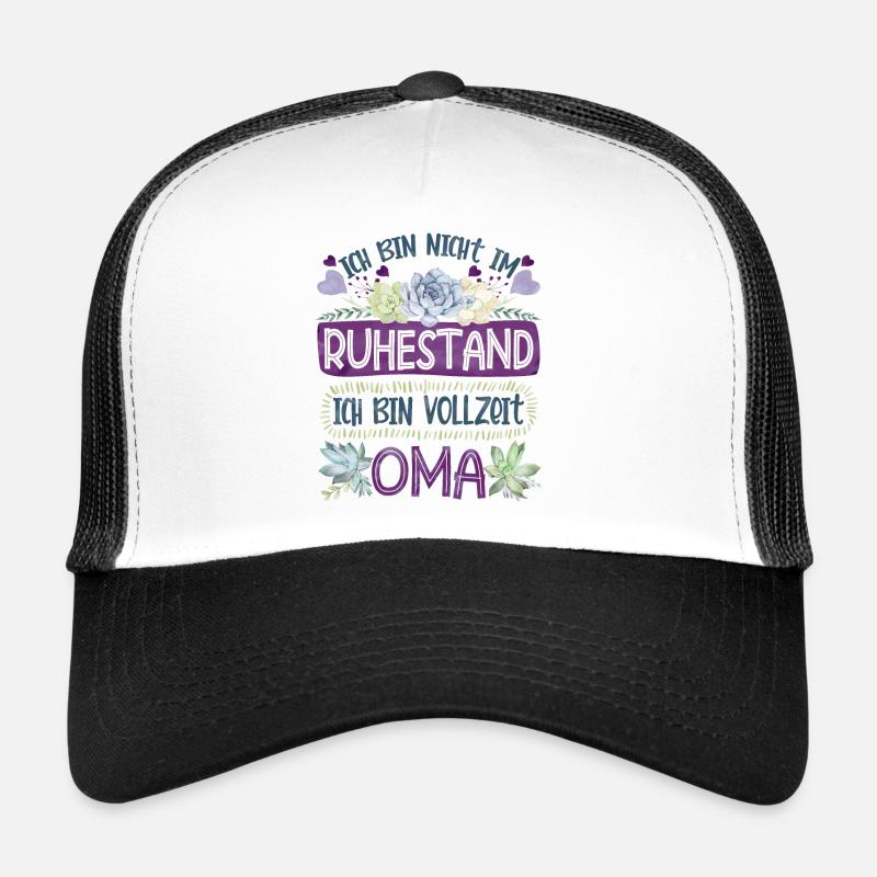 Rente Ruhestand Vollzeit Oma Großmutter - Trucker Cap - Weiß/Schwarz