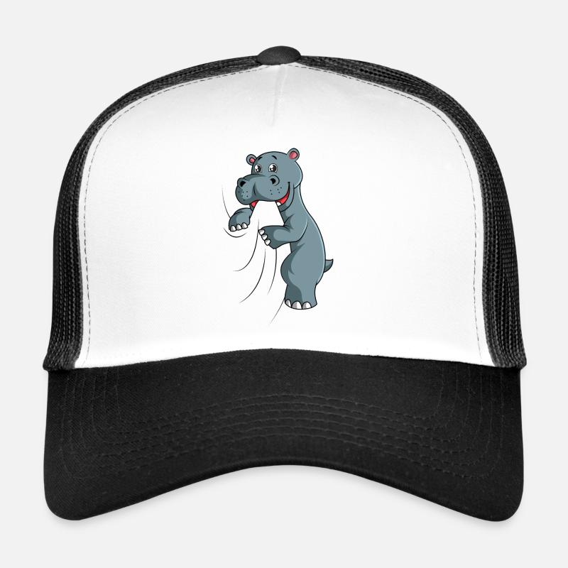 Nilpferd - Trucker Cap - Weiß/Schwarz