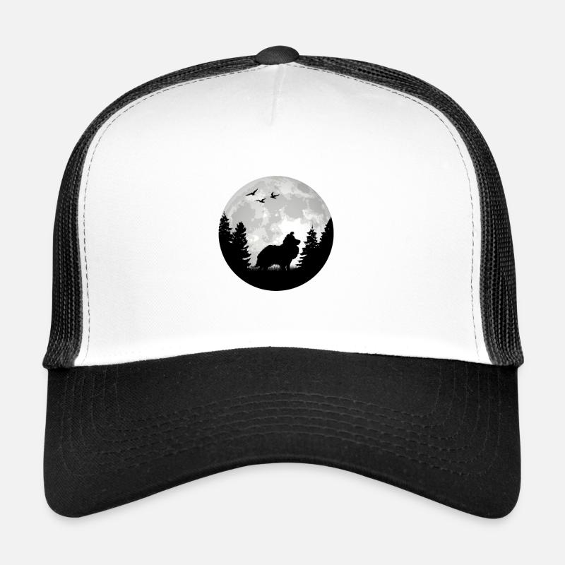 Sheltie Herding Dog Moon Shetland Sheepdog Trucker Cap