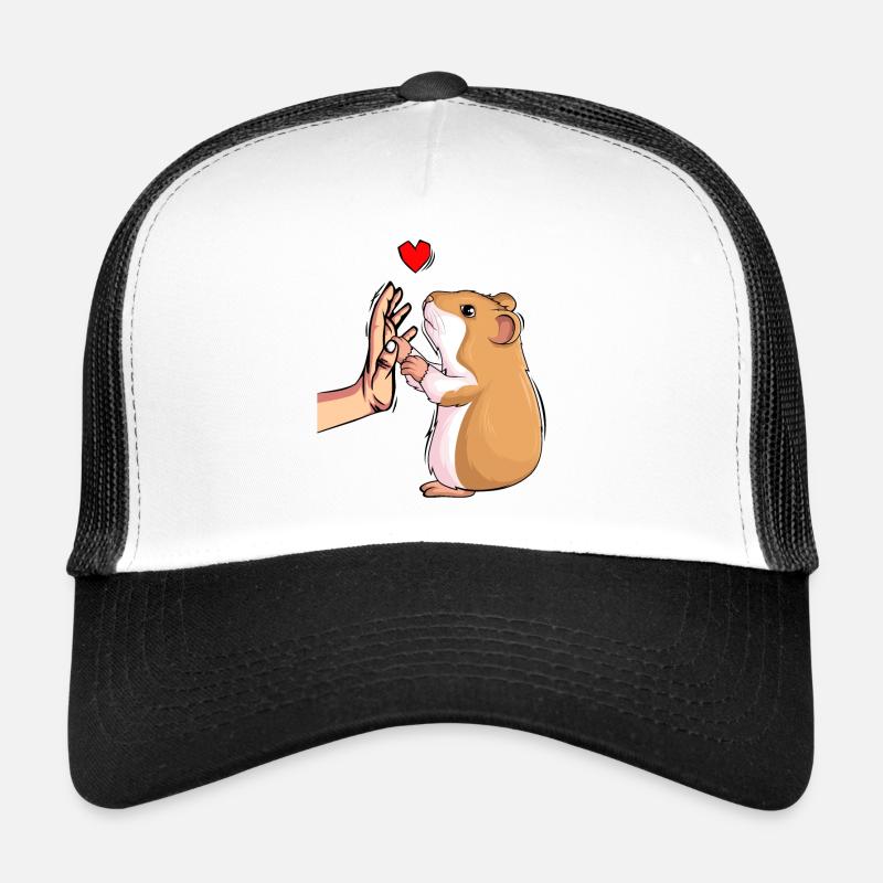 Hamster Liebe Mädchen Kinder Damen - Trucker Cap - Weiß/Schwarz