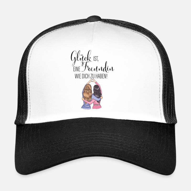Beste Freundin Glück Geburtstag Geschenk Schwester - Trucker Cap - Weiß/Schwarz